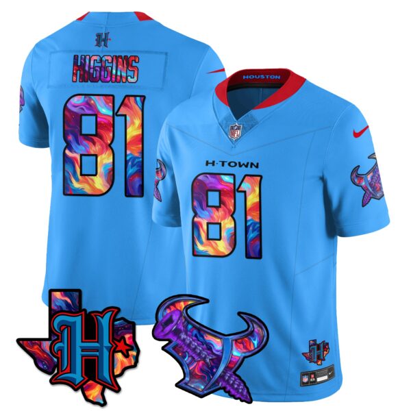 Houston Texans Special Vapor Limited Jersey – All Stitched – Blue – Jayden Higgins Jersey