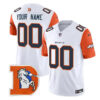 Denver Broncos ACTIVE PLAYER Custom White 2024 FUSE V2 Throwback Vapor Limited Stitched Football Jersey
