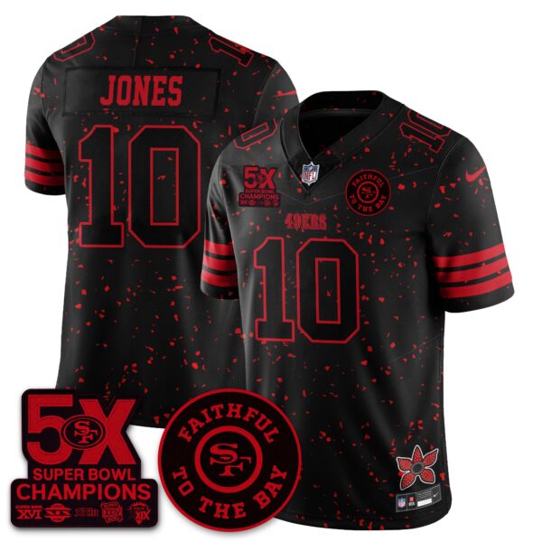 San Francisco 49ers’Stranger Things Edition’ Vapor Limited Jersey – All Stitched – Black Limited – Mac Jones Jersey