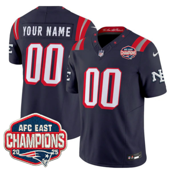 New England Patriots 2025 “Rivalries” AFC East Champions Vapor Limited Custom Jersey – All Stitched – Navy Jersey