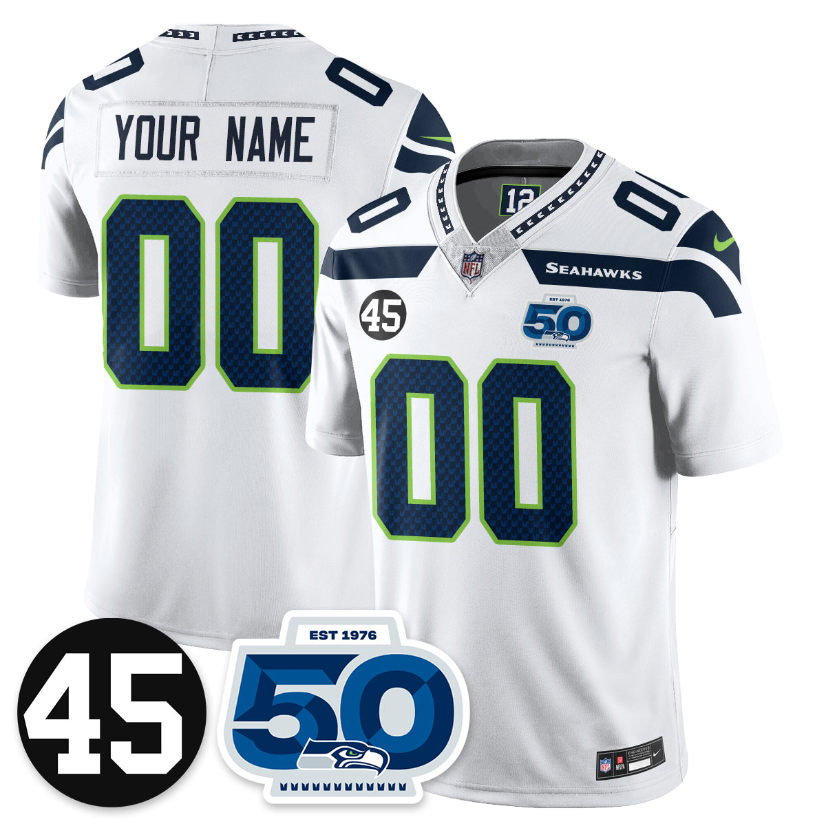 Seattle Seahawks Vapor Limited Custom Jersey – Honor Kenny Easley – All Stitched – White Jersey