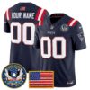 New England Patriots “United States 250th Anniversary Patch” Vapor Limited Custom Jersey – All Stitched – Men – Navy Jersey