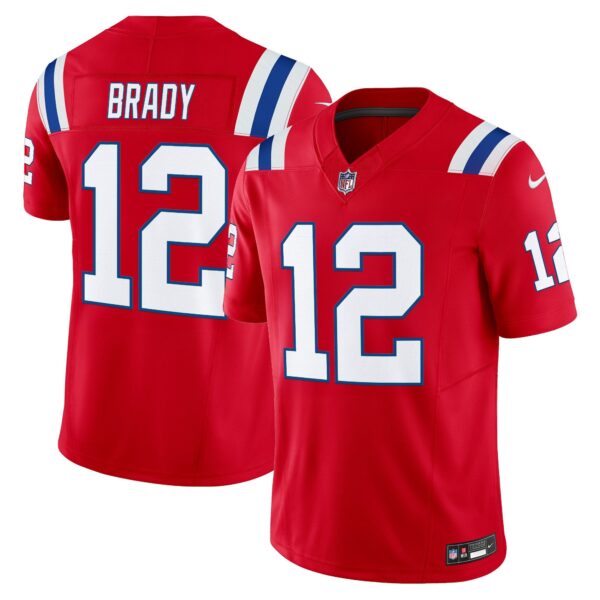 New England Patriots Throwback Vapor Limited Jersey – All Stitched – Red – Tom Brady Jersey