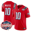 New England Patriots 2025 “Rivalries” AFC East Champions Vapor Limited Jersey – All Stitched – Red – Drake Maye Jersey