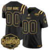 New England Patriots 2025 AFC East Champions Gold Vapor Limited Custom Jersey – All Stitched – Black Gold – Drake Maye Jersey
