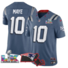 New England Patriots Super Bowl LX Patch Vapor Limited Jersey – All Stitched – Storm Blue – Drake Maye Jersey
