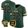 Green Bay Packers 13x Time World Champions Patch Gold Limited Jersey ? All Stitched – Reggie White Jersey