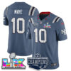 New England Patriots 2025 AFC Champions Vapor Limited Jersey – All Stitched – Storm Blue – Drake Maye Jersey