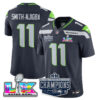 Seattle Seahawks 2025 NFC Champions Vapor Limited Jersey – All Stitched – Navy – Jaxon Smith-Njigba Jersey