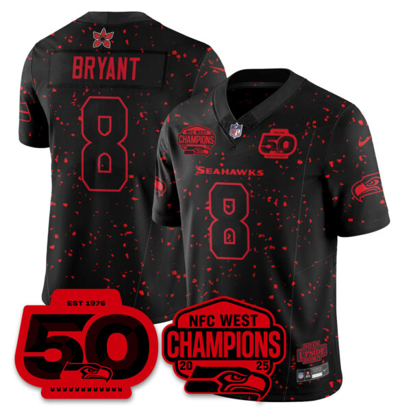 Seattle Seahawks Stranger Things NFC West Division Champions Vapor Limited Jersey – All Stitched – Black Limited – Coby Bryant Jersey