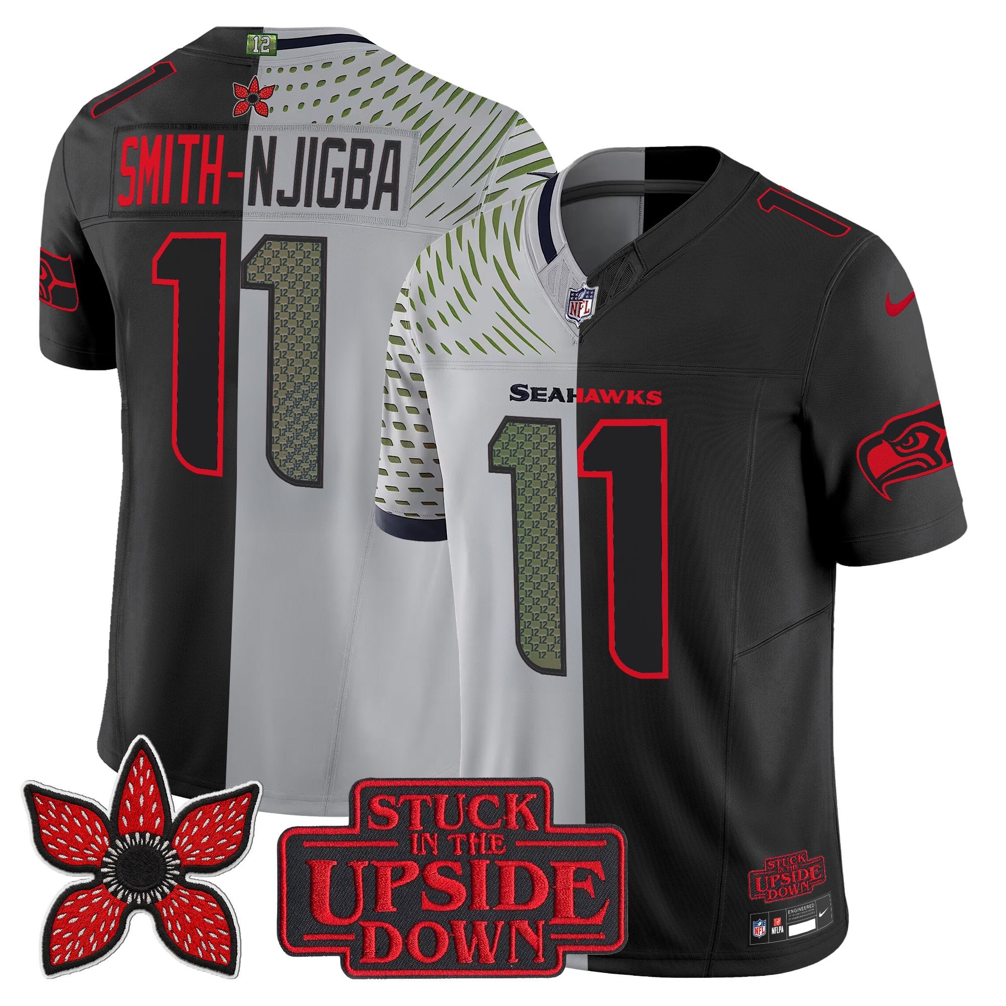 Seattle Seahawks ‘Upside Down Edition’ Vapor Limited Jersey – All Stitched – Men – Smith-Njigba Jersey