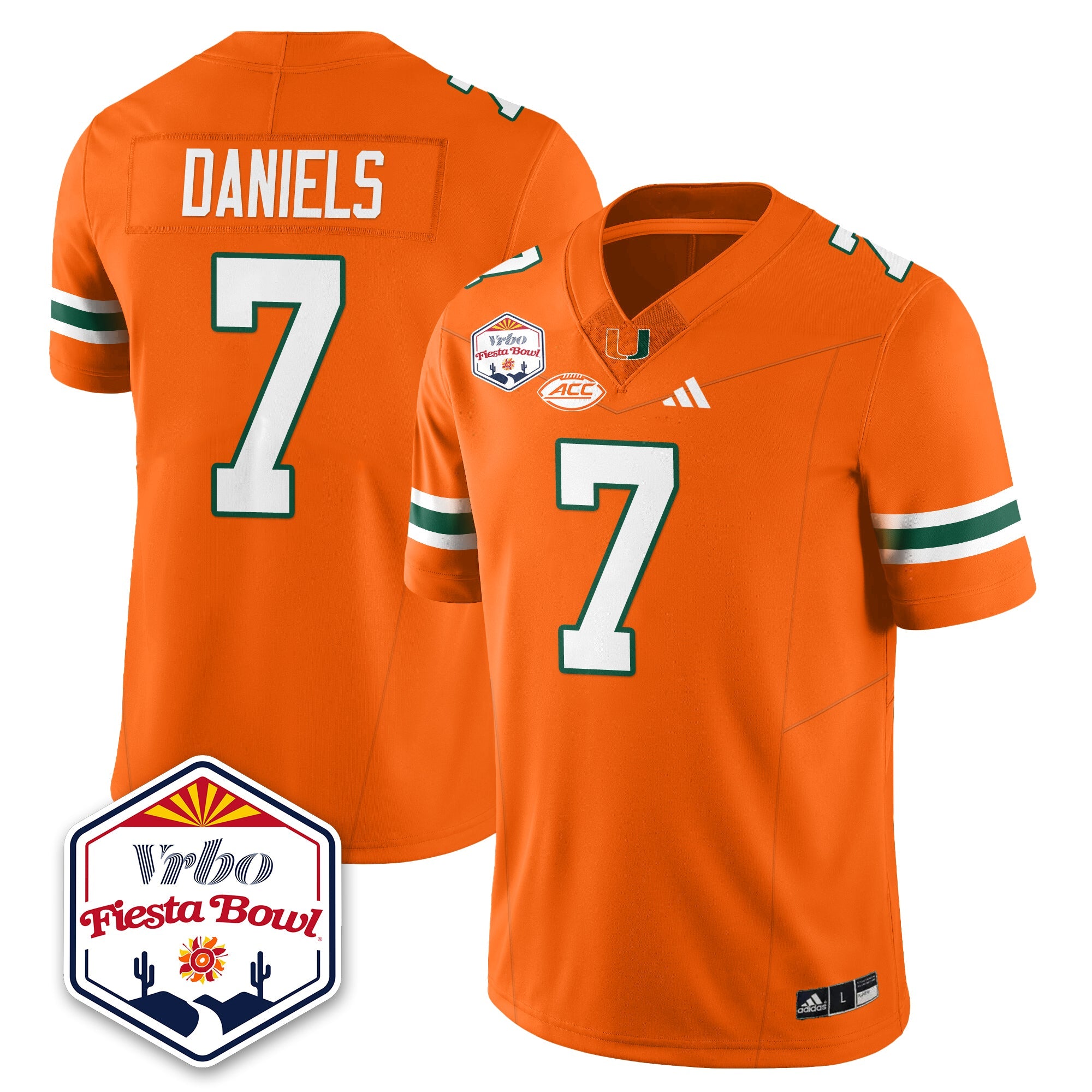 Miami Dolphins Football Vapor Limited Jersey – Vrbo Fiesta Bowl – All Stitched – Orange – CJ Daniels Jersey