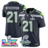 Seattle Seahawks 2025 NFC Champions Vapor Limited Jersey V2 – All Stitched – Navy – Devon Witherspoon Jersey