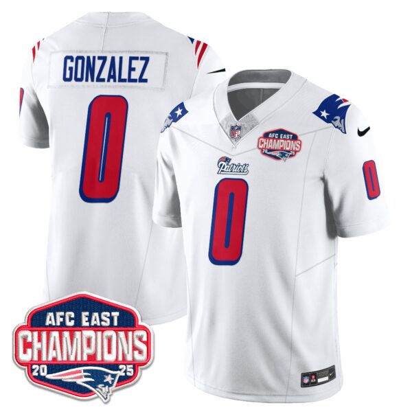 New England Patriots 1996 Throwback Limited Vapor Jersey ? All Stitched – White – Christian Gonzalez Jersey