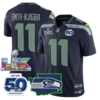 Seattle Seahawks Super Bowl LX Patch Jersey – All Stitched – College Navy – Smith-Njigba Jersey