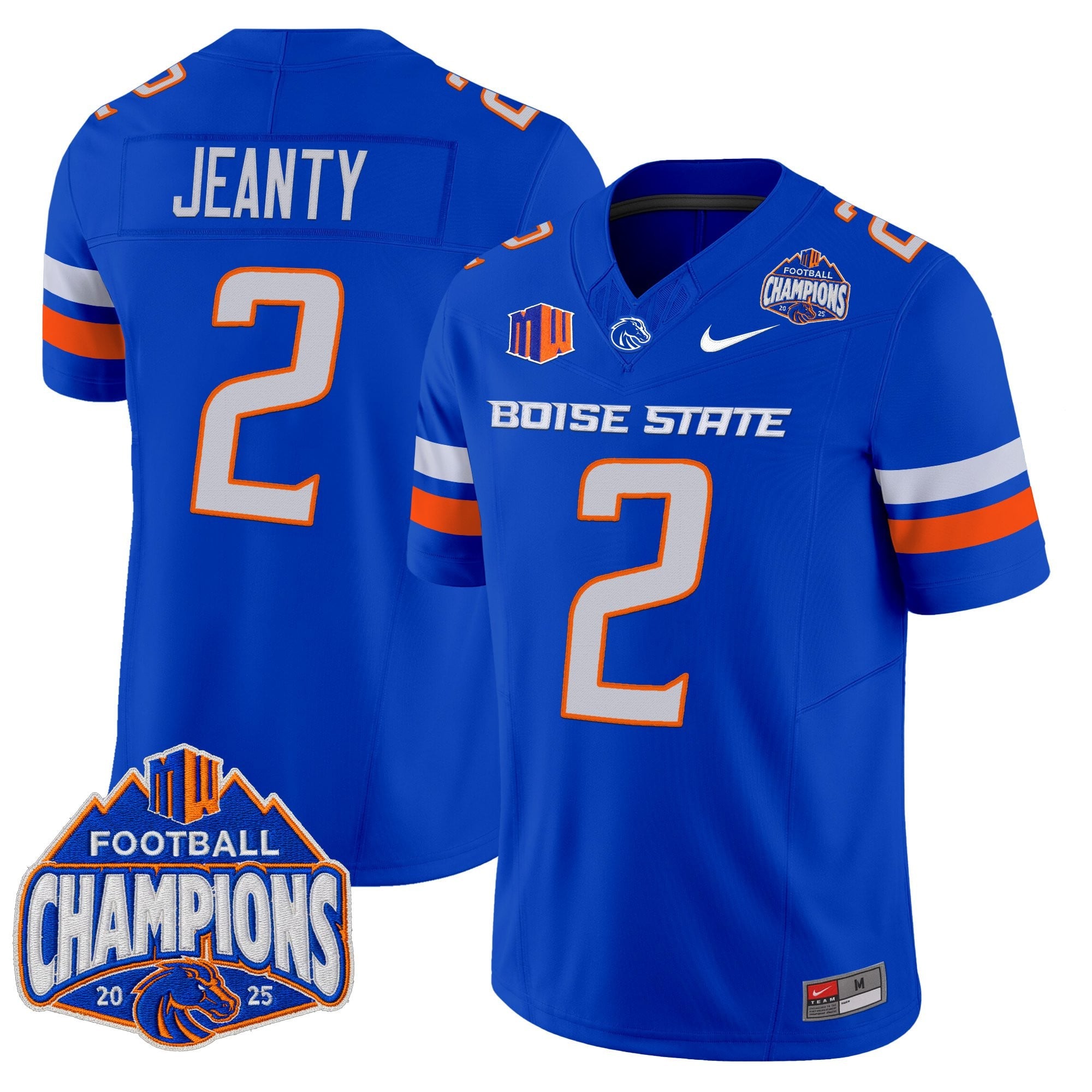 Boise State Broncos 2025 Mountain West Football Champions Vapor Limited Jersey – All Stitched – Royal – Ashton Jeanty Jersey