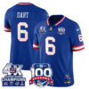 New York Giants 4-Time Champions Vapor Limited Jersey- 100th Season – All Stitched – Royal – Jaxson Dart Jersey