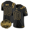 New England Patriots 2025 AFC East Champions Gold Vapor Limited Jersey – All Stitched – Black Gold – Drake Maye Jersey
