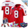 New England Patriots 2025 Vapor Jersey – AFC Champions Limited Patch – All Stitched – Red Throwback Alternate – Stefon Diggs Jersey