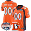 Custom Denver Broncos Mitchell & Ness Vapor Limited Jersey – All Stitched – Orange Jersey