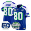 Seattle Seahawks NFC West Division Champions Vapor Limited Jersey V2 – All Stitched – Royal Alternate – Steve Largent Jersey