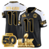 Seattle Seahawks Super Bowl LX Patch Gold Jersey – All Stitched – Black Alternate – Smith-Njigba Jersey