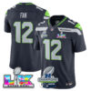 Seattle Seahawks 2025 NFC Champions Vapor Limited Jersey V2 – All Stitched – Navy – Fan Jersey
