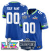 Seattle Seahawks 2025 NFC Champions Vapor Limited Custom Jersey – All Stitched – Royal Jersey