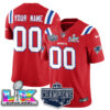 New England Patriots 2025 AFC Champions Vapor Limited Custom Jersey – All Stitched – Red Jersey