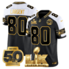 Seattle Seahawks Super Bowl LX Patch Gold Jersey – All Stitched – Black Alternate – Steve Largent Jersey
