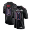 Men's New England Patriots #10 Drake Maye Black Super Bowl LX Patch Carbon Fashion Game Jersey