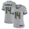 Women's Seattle Seahawks #14 Sam Darnold Gray Super Bowl LX Rivalries Collection Game Stitched Jersey