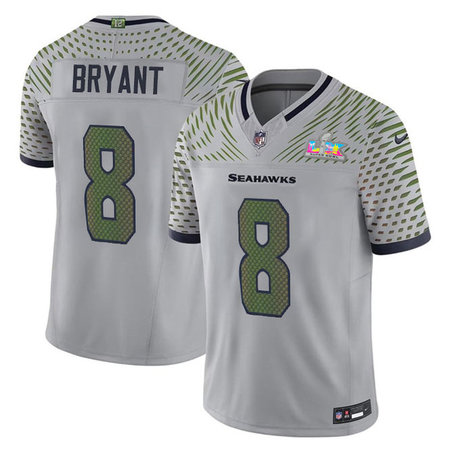 Youth Seattle Seahawks #8 Coby Bryant Gray Super Bowl LX Rivalries Collection F.U.S.E. Vapor Limited Stitched Jersey
