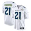 Youth Seattle Seahawks #21 Devon Witherspoon White Super Bowl LX Patch Tundra Fashion Game Jersey