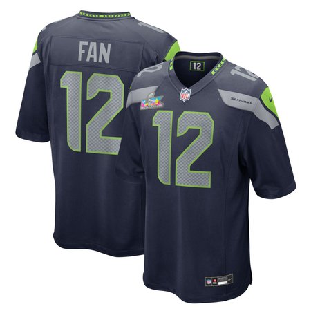 Youth Seattle Seahawks 12s College Navy Super Bowl LX Patch Game Jersey