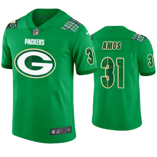 Adrian Amos Green Bay Packers #31 Jersey St. Patricks Day Kelly Green Mens