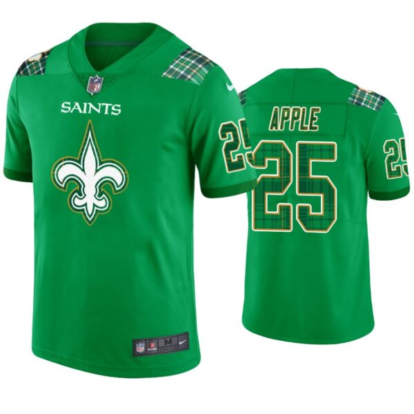 New Orleans Saints #25 Eli Apple Jersey St. Patricks Day Kelly Green Lucky Men