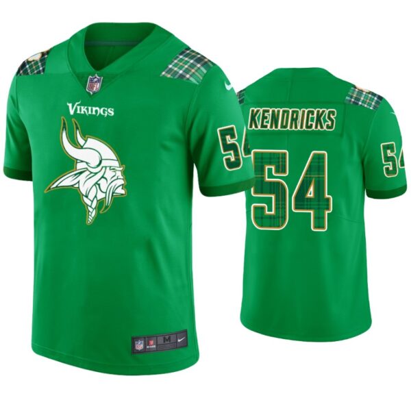 Minnesota Vikings #54 Eric Kendricks Jersey St. Patricks Day Kelly Green Lucky Men