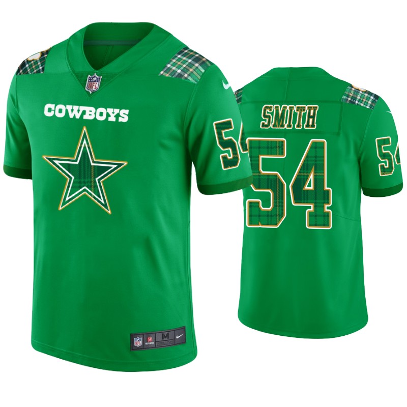 Jaylon Smith Dallas Cowboys #54 Jersey St. Patricks Day Kelly Green Lucky Men