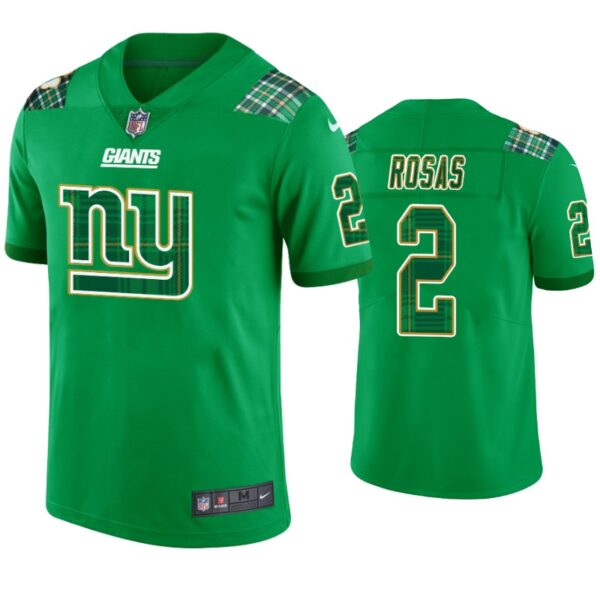 New York Giants #2 Aldrick Rosas Jersey St. Patricks Day Kelly Green Lucky Men