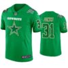 Byron Jones Dallas Cowboys #31 Jersey St. Patricks Day Kelly Green Lucky Men