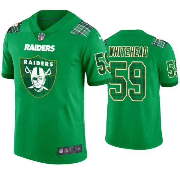 Oakland Raiders #59 Tahir Whitehead Jersey St. Patricks Day Kelly Green Lucky Men