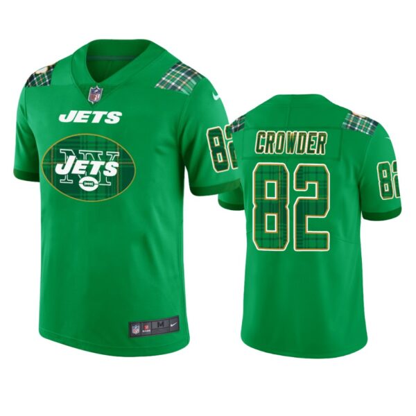 Jets Jamison Crowder St. Patricks Day Kelly Green Jersey Mens