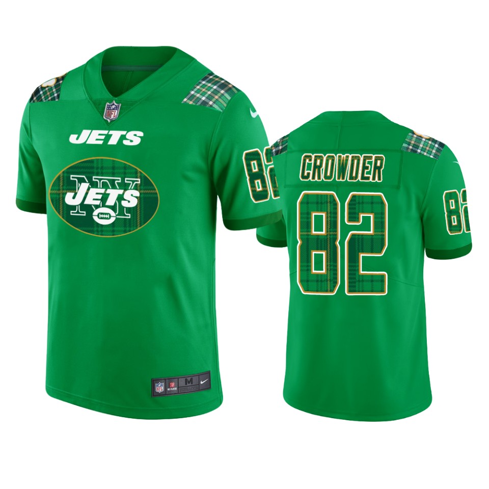 Jets Jamison Crowder St. Patricks Day Kelly Green Jersey Mens