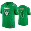 Oakland Raiders #4 Derek Carr Jersey St. Patricks Day Kelly Green Lucky Men