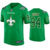 New Orleans Saints #94 Cameron Jordan Jersey St. Patricks Day Kelly Green Lucky Men