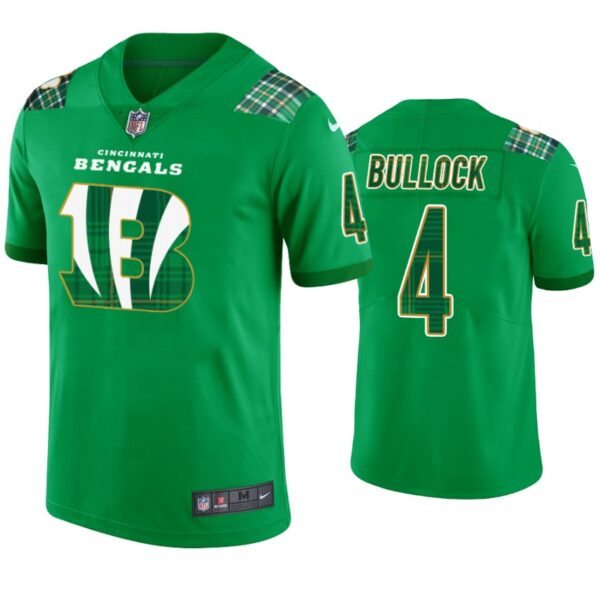 Randy Bullock Cincinnati Bengals #4 Jersey St. Patricks Day Kelly Green Lucky Men