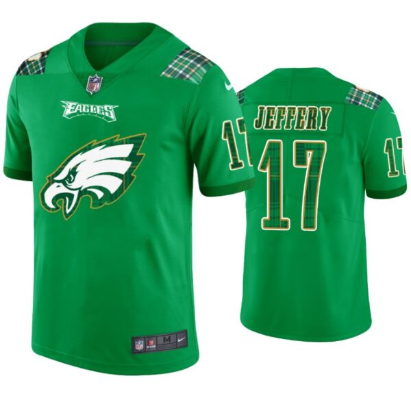 Philadelphia Eagles #17 Alshon Jeffery Jersey St. Patricks Day Kelly Green Lucky Men