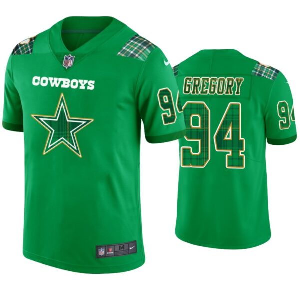 Randy Gregory Dallas Cowboys #94 Jersey St. Patricks Day Kelly Green Lucky Men