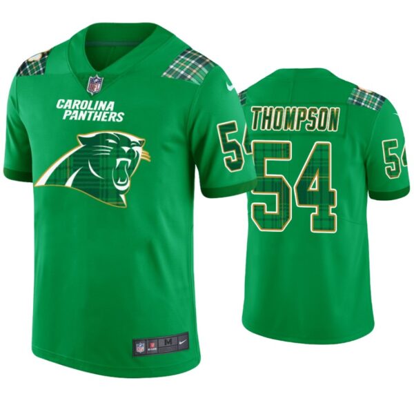 Shaq Thompson Carolina Panthers #54 Jersey St. Patricks Day Kelly Green Lucky Men